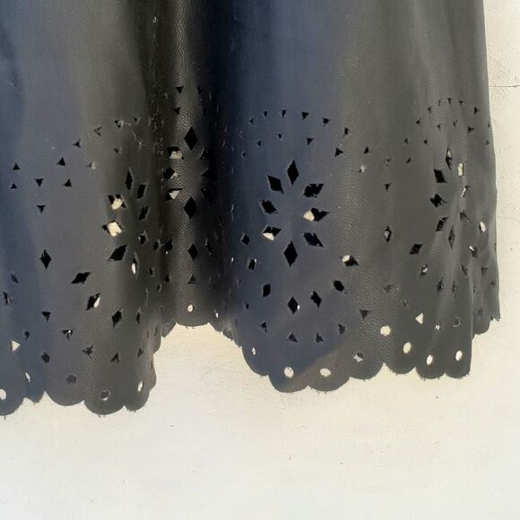 Women's Black Vegan Leather Mini Dress S - Picture 2 of 5